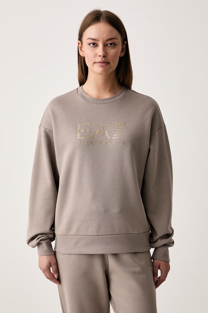 EA7 Emporio Armani Bluza damska z bawełną beżowy AF10377.7W001370