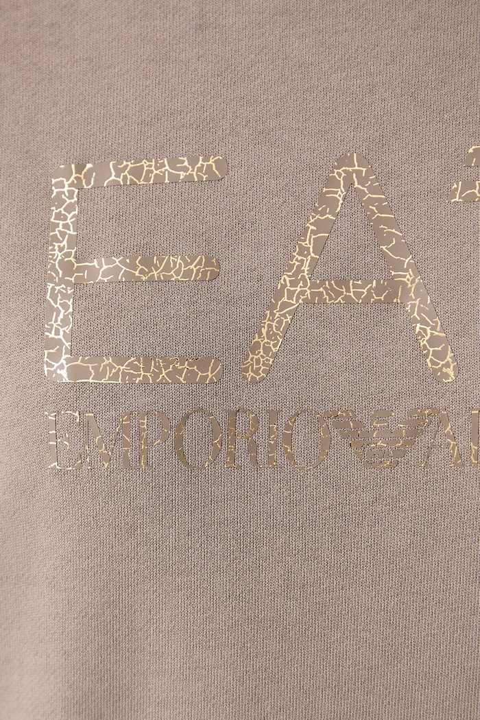 Bluza damska z bawełną EA7 Emporio Armani beżowy AF10377.7W001370