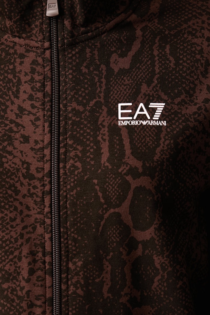EA7 Emporio Armani bluza rozpinana damska bawełniana z elastanem AF26043.7W001415 brązowy