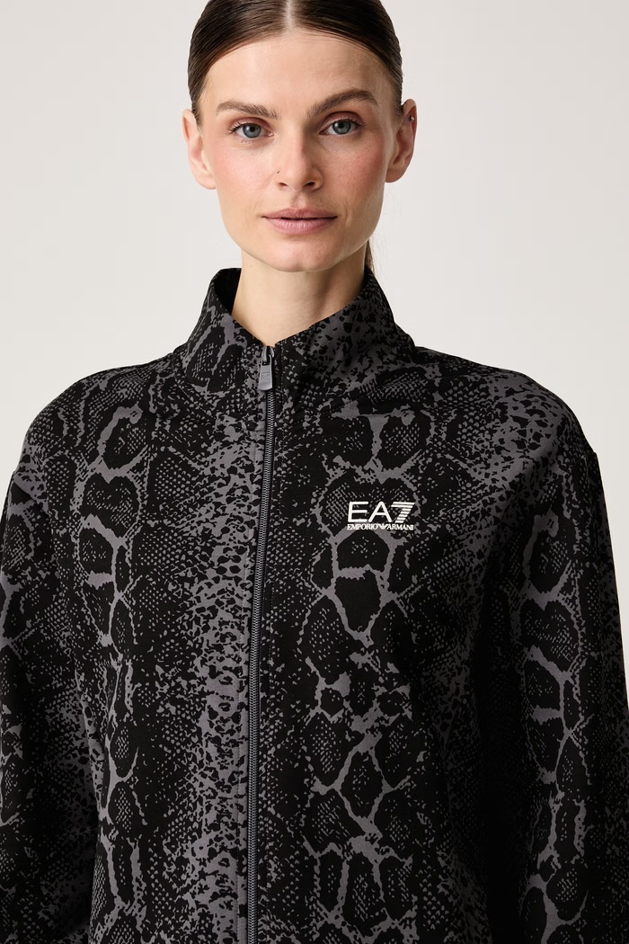 EA7 Emporio Armani bluza rozpinana damska bawełniana z elastanem AF26043.7W001415 szary