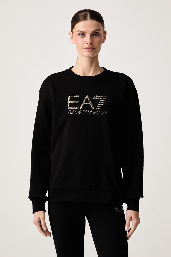 EA7 Emporio Armani bluza damska z bawełną czarny AF12473.7W001366
