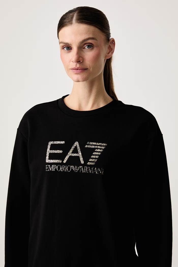 EA7 Emporio Armani bluza damska z bawełną czarny AF12473.7W001366