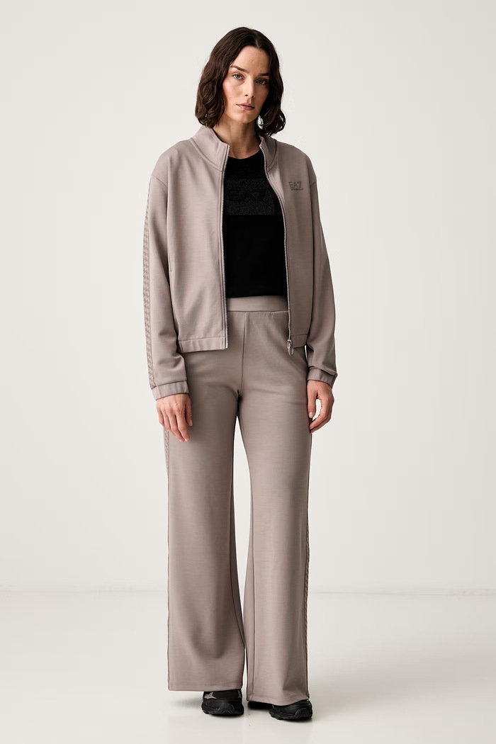 EA7 Emporio Armani bluza rozpinana z kapturem damska AF12501.7W001381 brązowy AW26