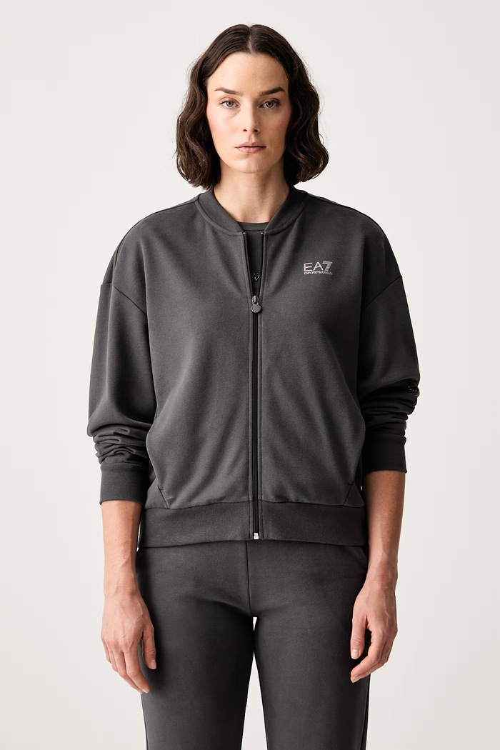EA7 Emporio Armani bluza rozpinana damska z bawełną szary AF20758.7W001401