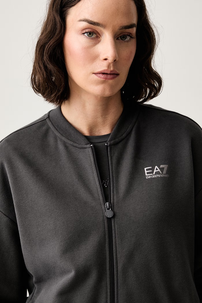 EA7 Emporio Armani bluza rozpinana damska z bawełną szary AF20758.7W001401