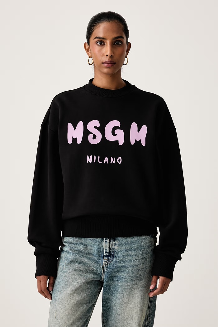 MSGM Dukserica sa kapuljačom ženska pamučna crna 4141MDM129SE.267599