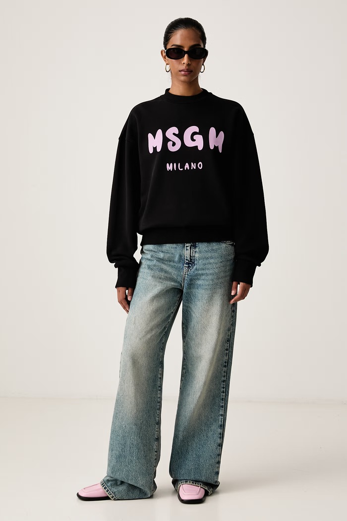 MSGM Dukserica sa kapuljačom ženska pamučna 4141MDM129SE.267599 crna AW26