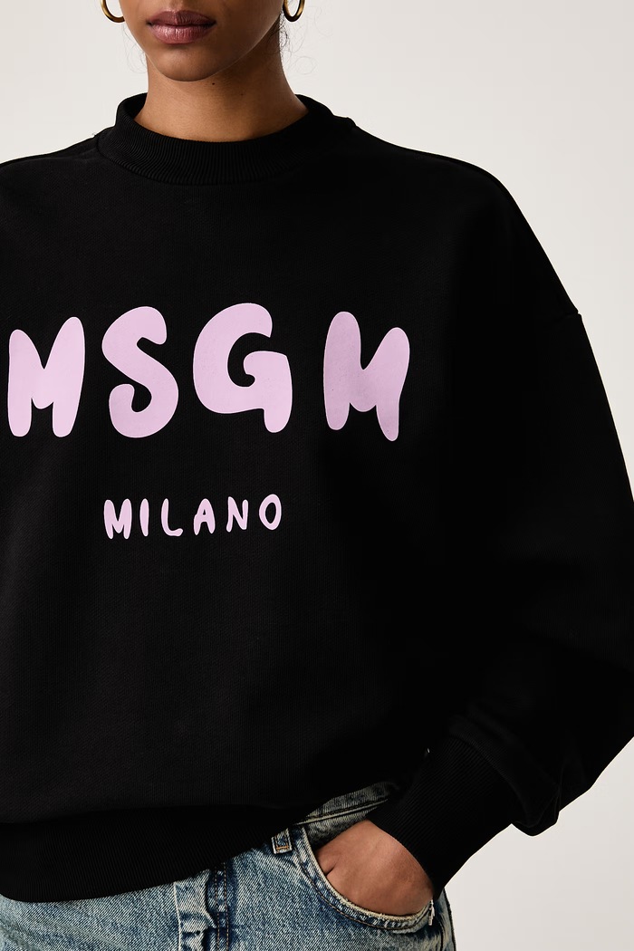 Dukserica sa kapuljačom ženska pamučna MSGM 4141MDM129SE.267599 crna