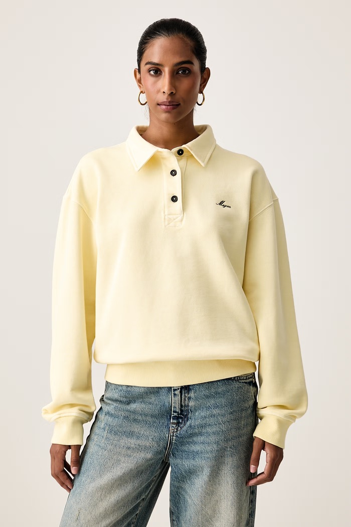 MSGM Dukserica za žene od pamuka žuta 4141MDM111SE.267573