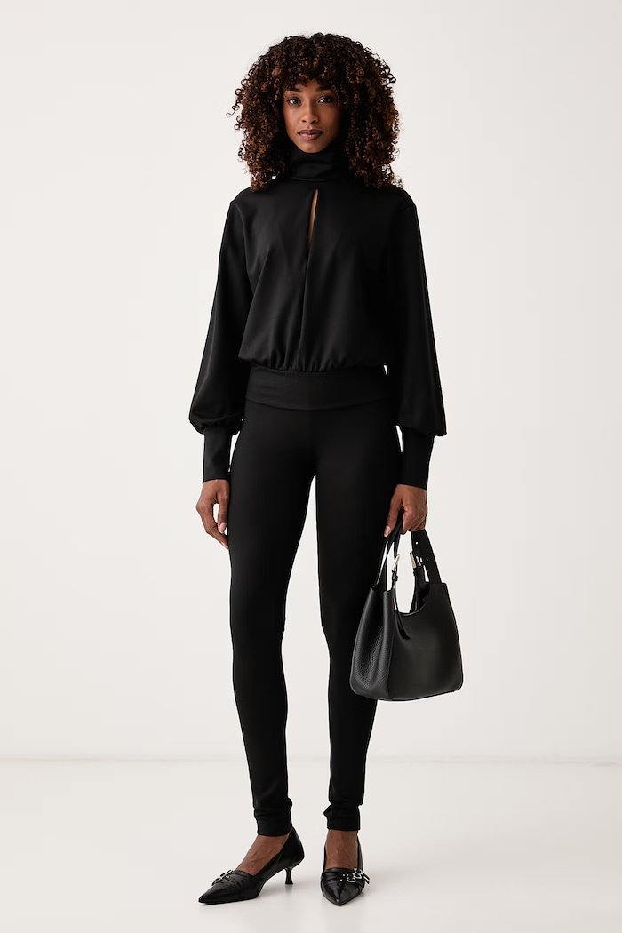 Patrizia Pepe bluza damska z dodatkiem wełny 8M0132.J0060 czarny AW26