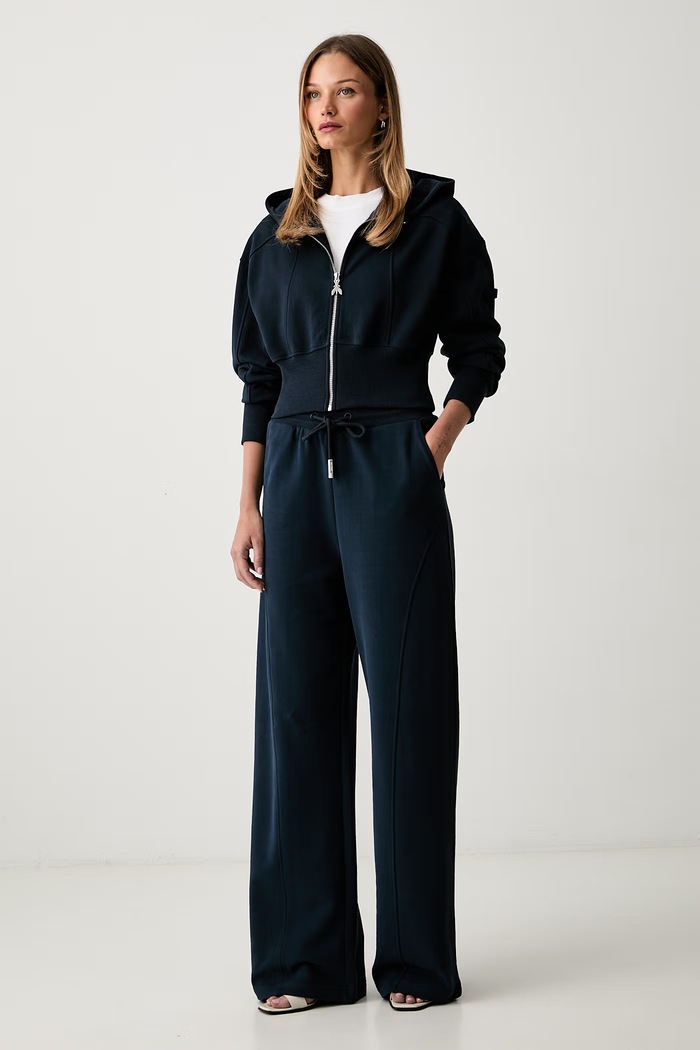 Patrizia Pepe bluza rozpinana z kapturem damska bawełniana 8M0076.J079 granatowy AW26