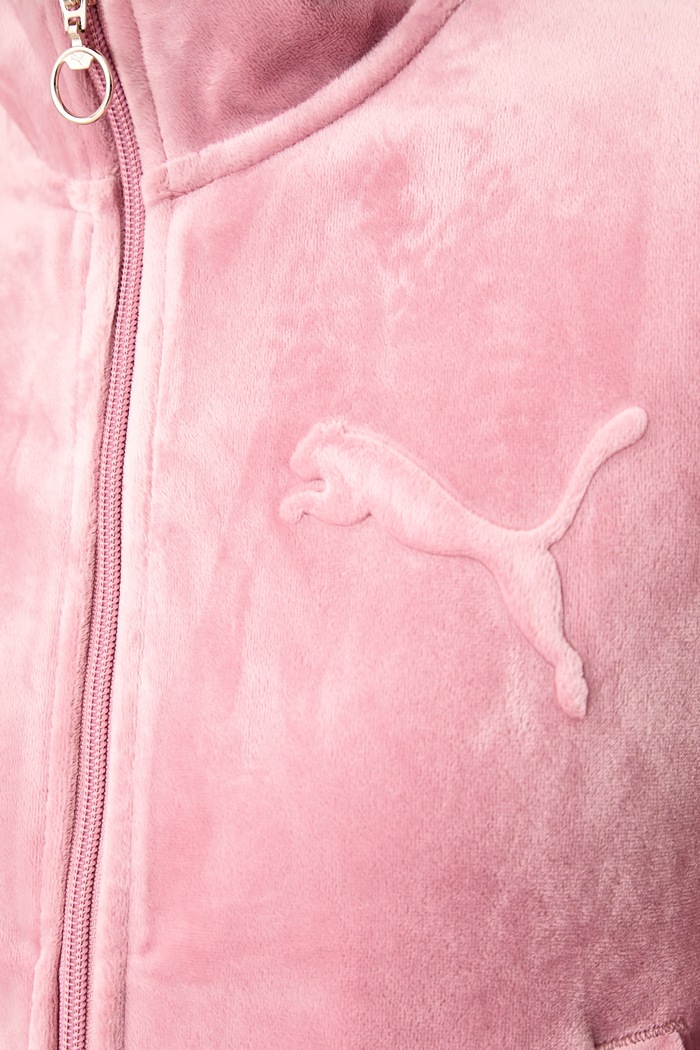 Кофта на застёжке для женщин из велюра Essentials Elevated Puma розовый 694021