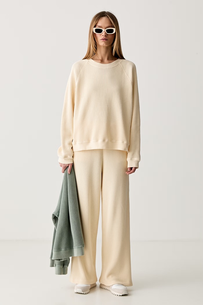 American Vintage bluza oversize damska bawełniana USC03A beżowy AW26