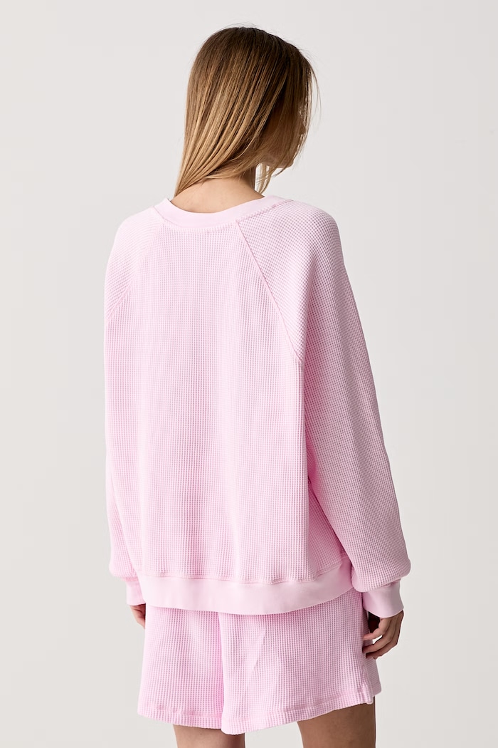 Odzież American Vintage bluza oversize damska bawełniana USC03A różowy