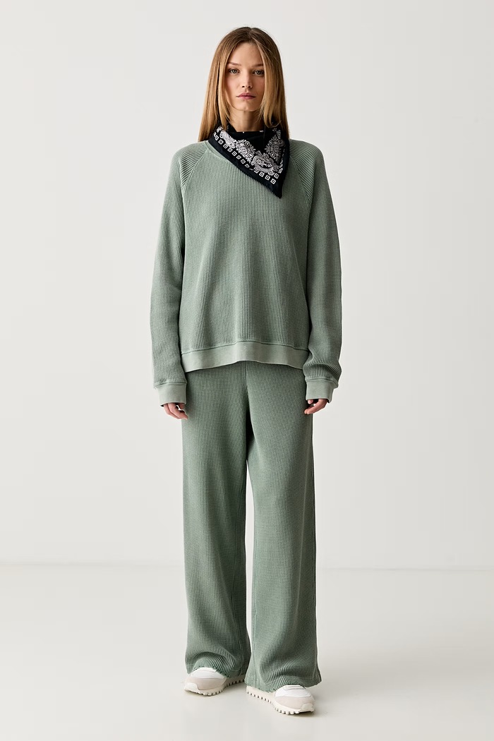 American Vintage bluza oversize damska bawełniana USC03A zielony AW26