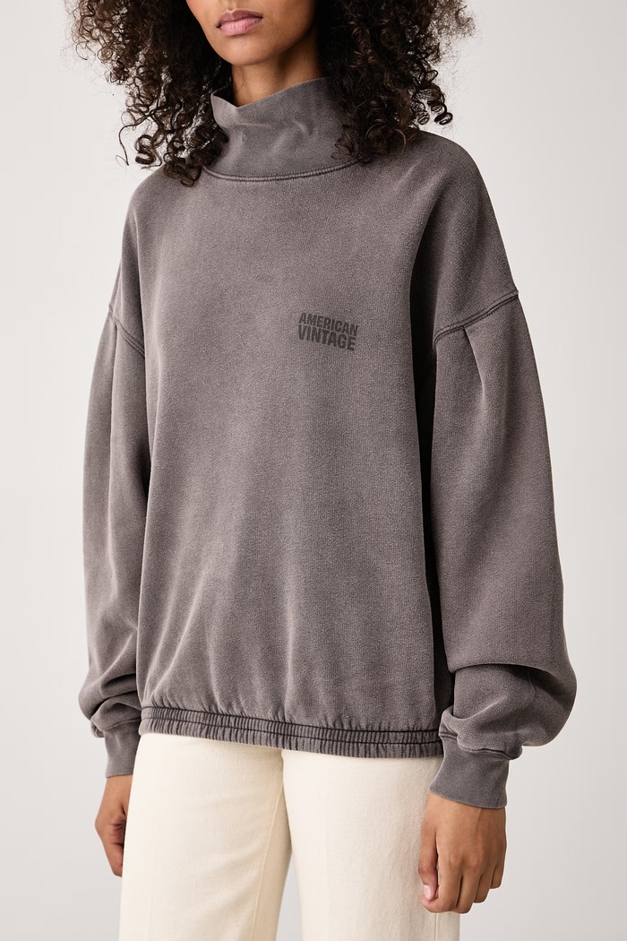 Bluza damska bawełniana American Vintage JIT03B szary