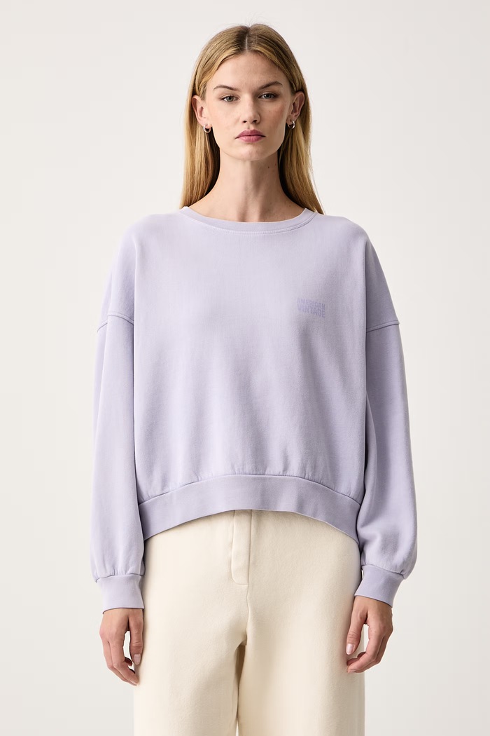 American Vintage Bluza damska bawełniana fioletowy JIT03A