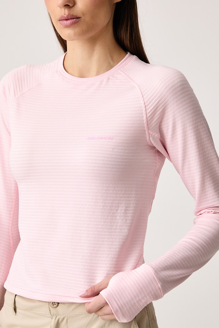 Longsleeve sportowy damski Salomon LC3050500 różowy
