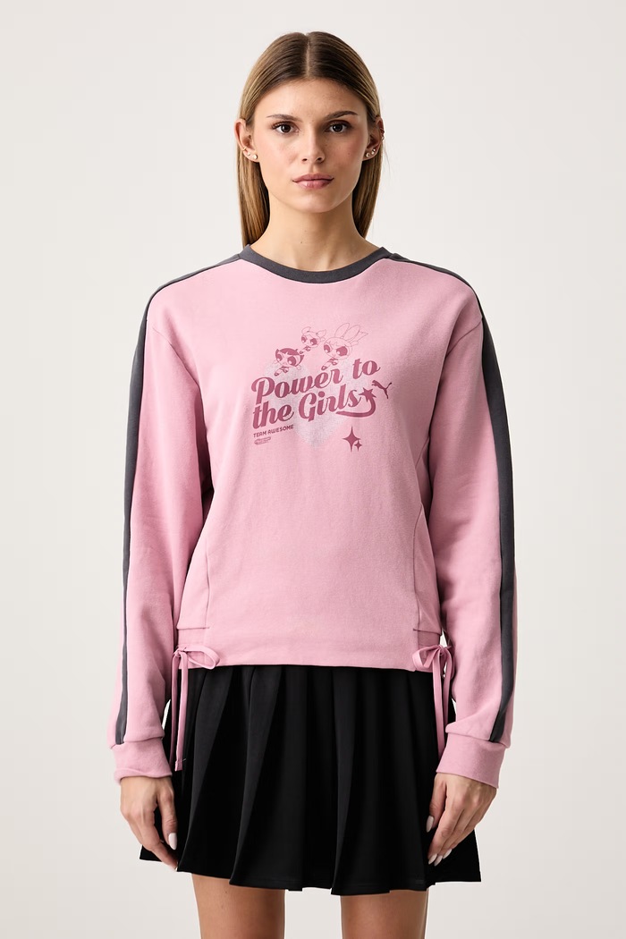 Puma Bluza damska bawełniana PUMA X POWER PUFF GIRLS różowy 638475