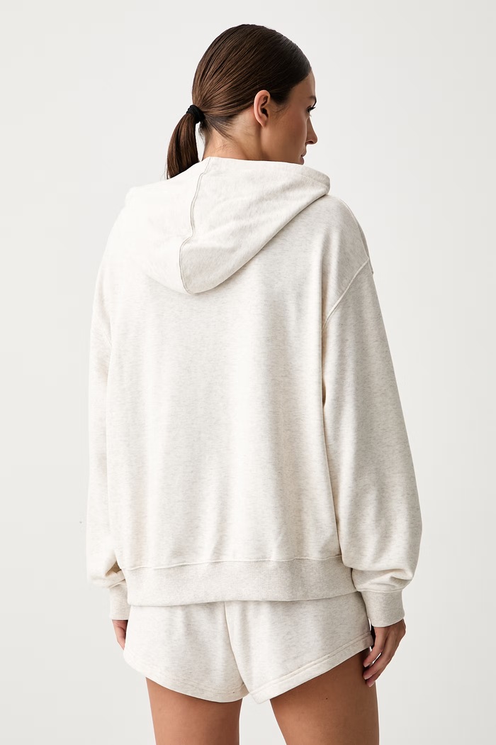 Odzież New Balance bluza z kapturem damska z bawełną WT6288NOLIT beżowy