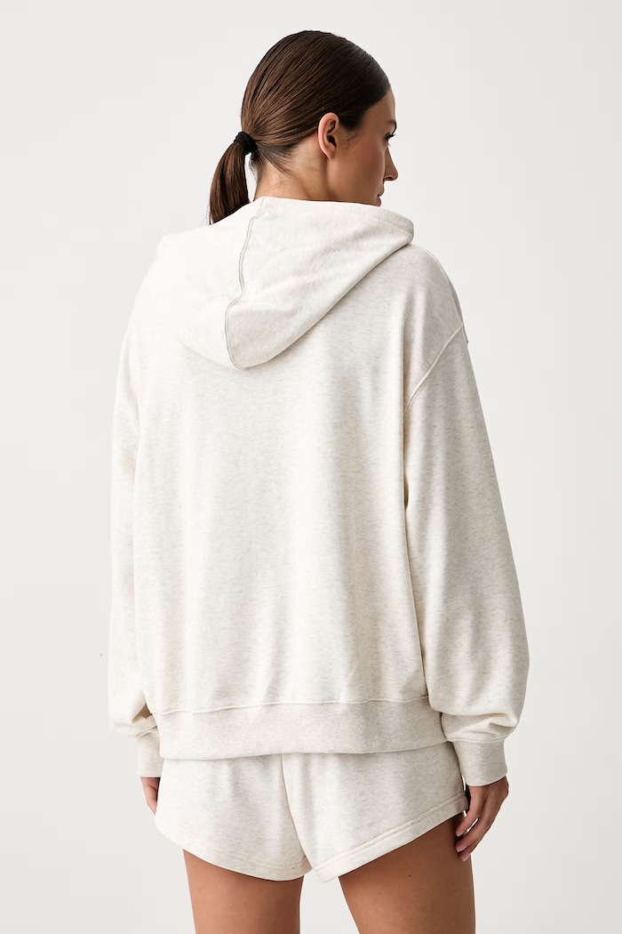 Odzież New Balance bluza z kapturem damska z bawełną WT6288NOLIT beżowy