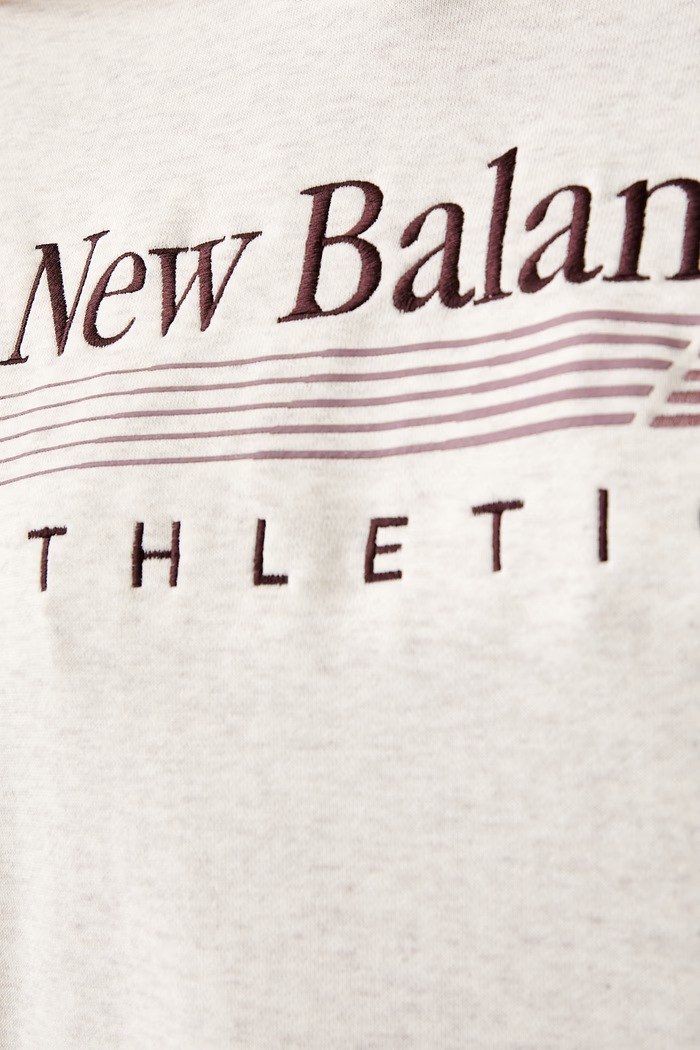 New Balance bluza z kapturem damska z bawełną WT6288NOLIT beżowy