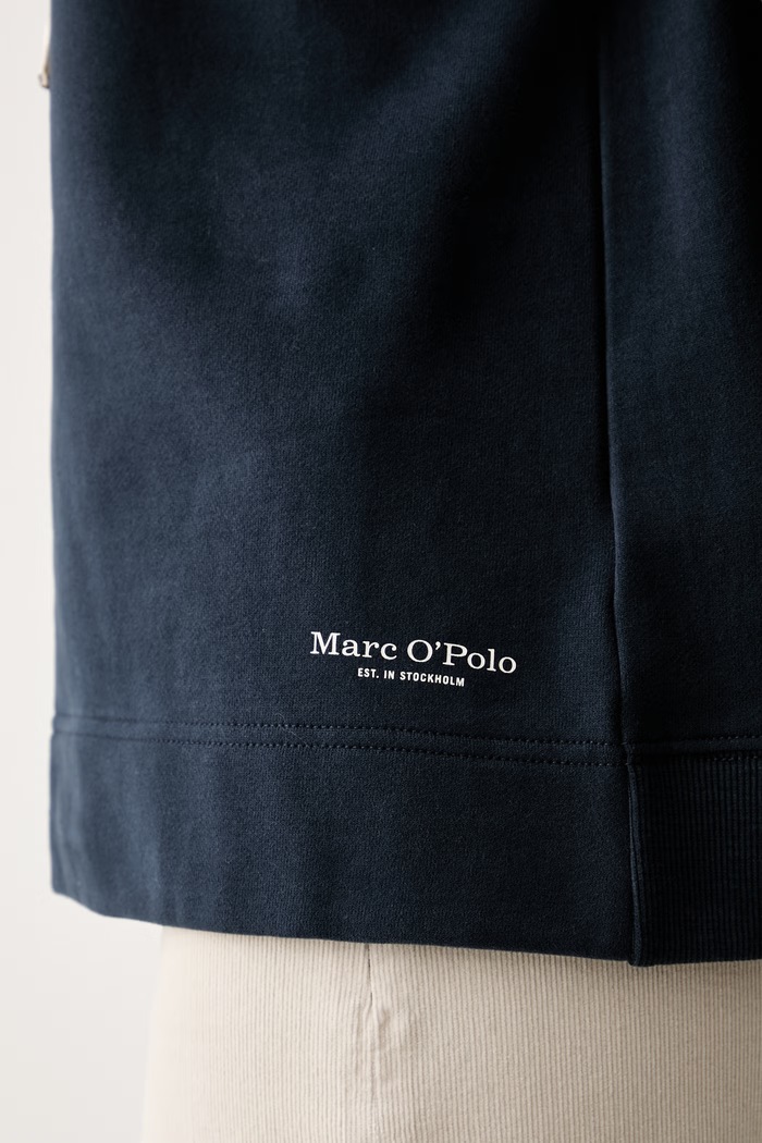 Marc O'Polo bluza z kapturem damska bawełniana 5000012512 granatowy