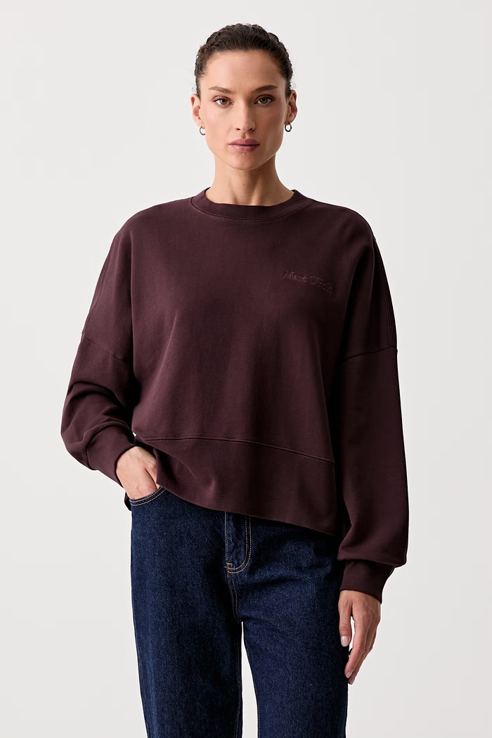 Marc O'Polo bluza damska bawełniana bordowy 5000012423