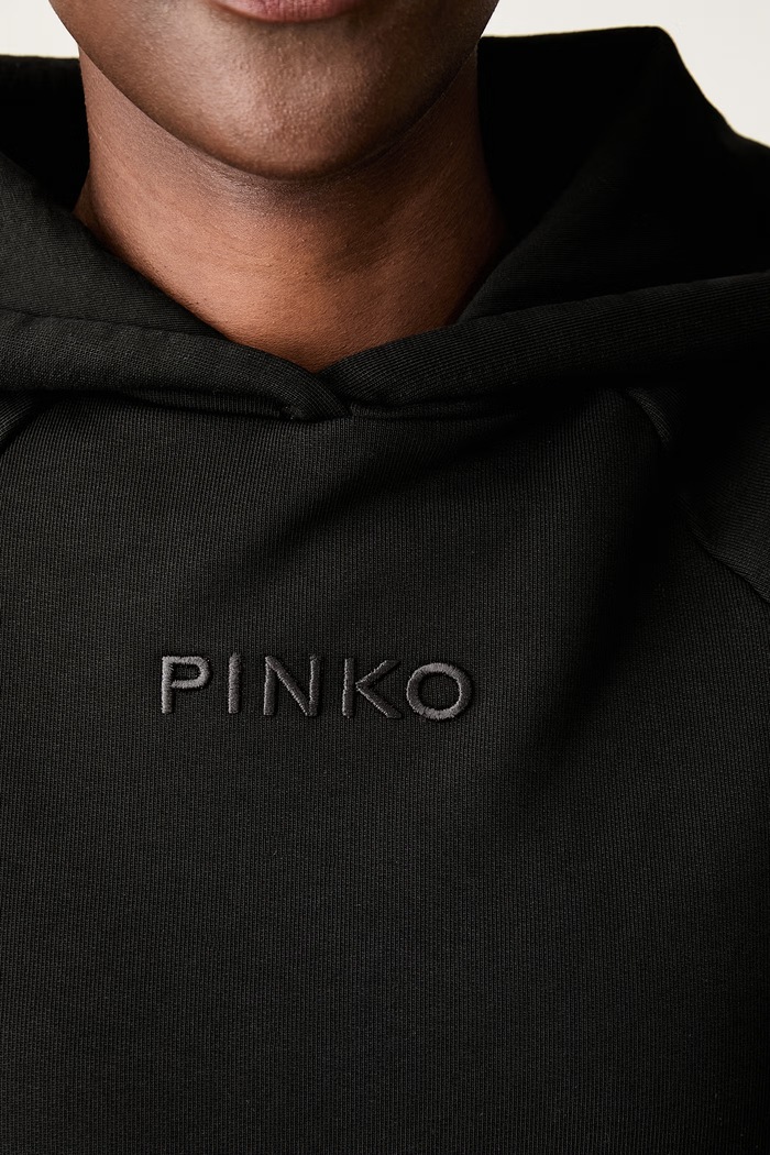 Pinko mikina s kapucí dámská bavlněná 105726.A3II černá