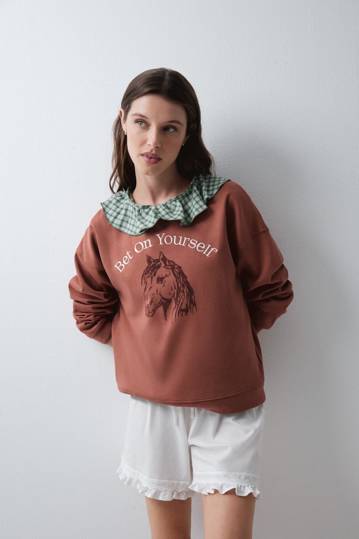 Bluza damska z bawełną women'secret 3274549 pomarańczowy