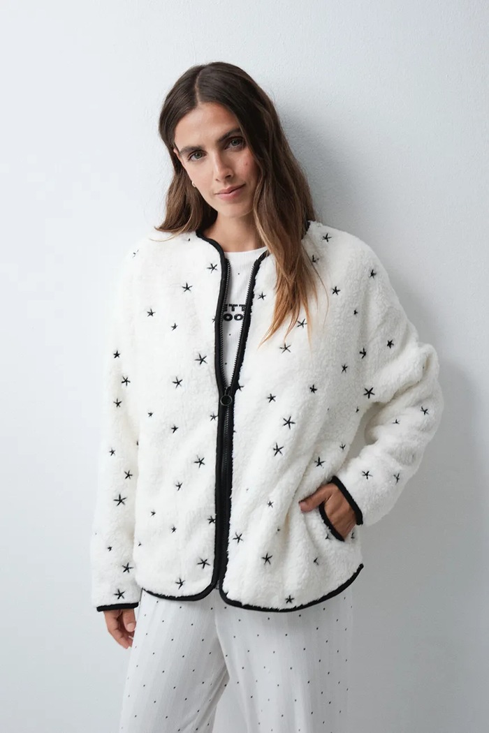 women'secret Bluza rozpinana damska beżowy 4414339