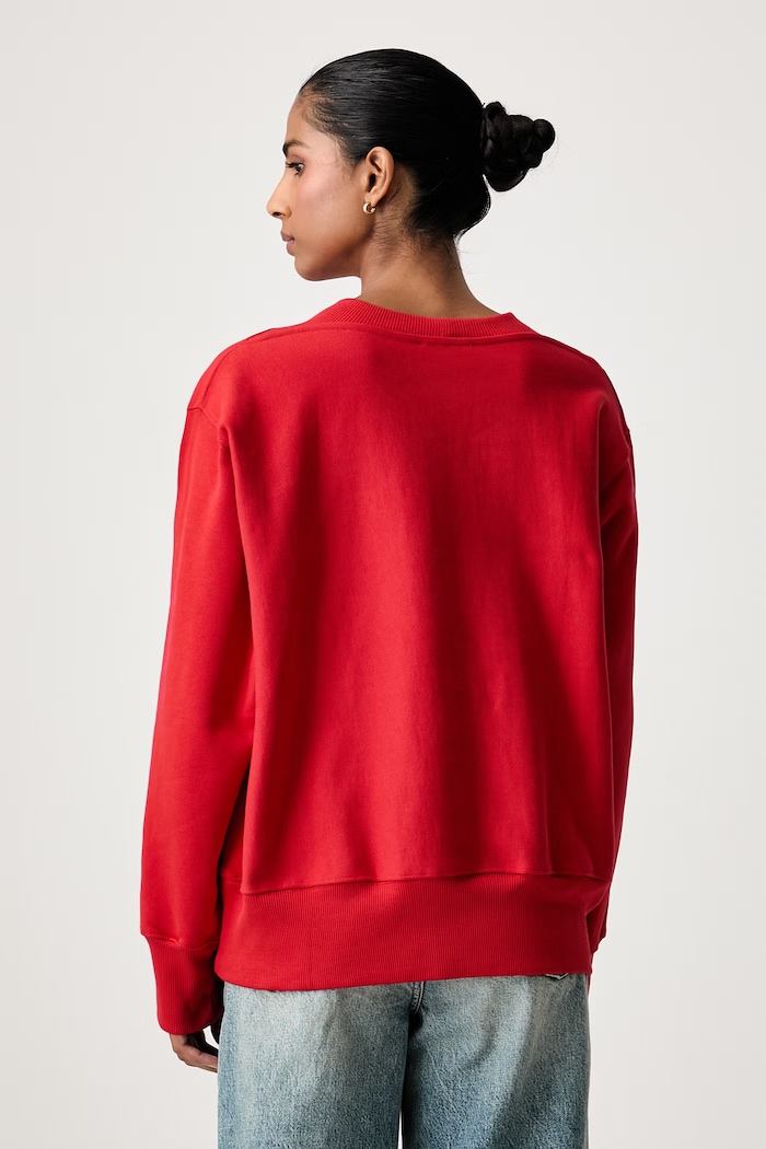 Odzież Stine Goya Bluza oversize damska bawełniana SG.AW26.T248.2537 czerwony