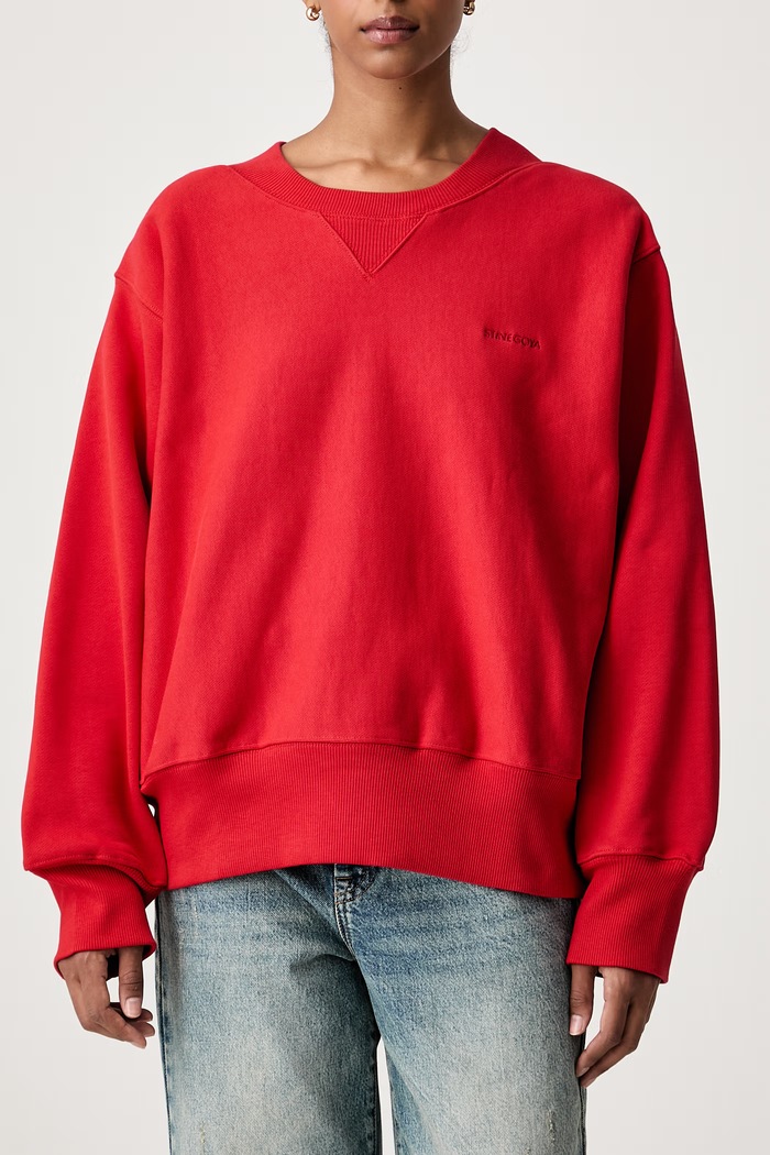Bluza oversize damska bawełniana Stine Goya SG.AW26.T248.2537 czerwony