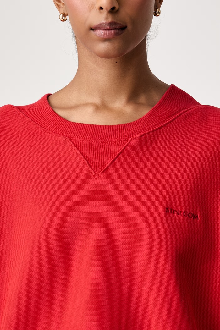 Bluza oversize damska bawełniana Stine Goya czerwony SG.AW26.T248.2537