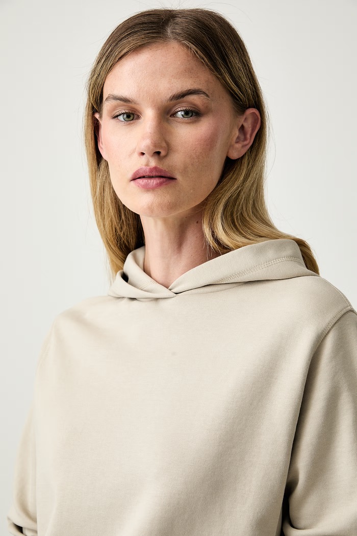 Joop! bluza z kapturem damska z bawełną beżowy 30103818