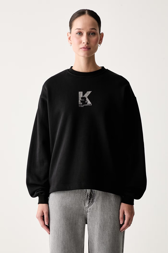 Karl Lagerfeld Jeans dukserica za žene od pamuka crna B3W20044
