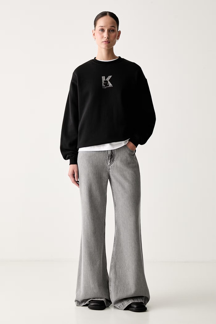 Karl Lagerfeld Jeans dukserica za žene od pamuka B3W20044 crna AW26