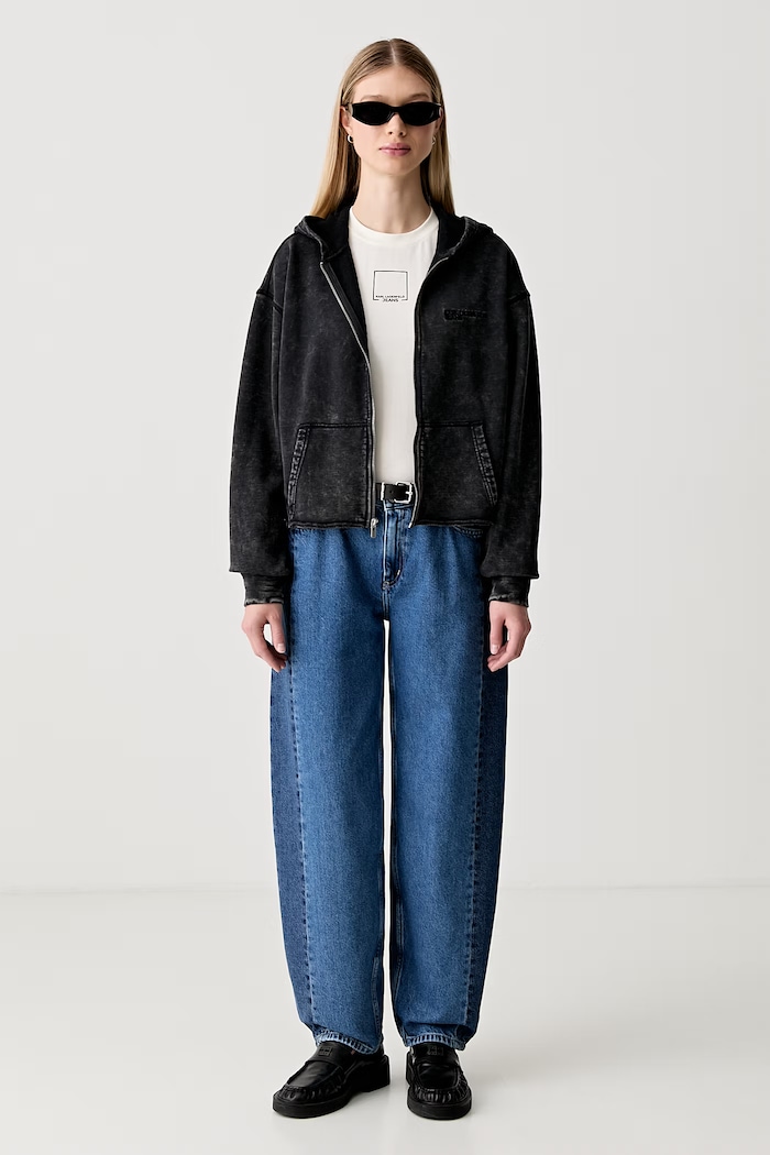 Karl Lagerfeld Jeans bluza oversize damska bawełniana B3W20020 czarny AW26