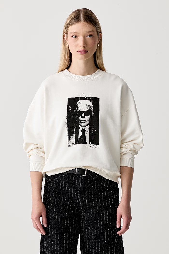 Karl Lagerfeld Jeans bluza damska bawełniana beżowy B3W20018