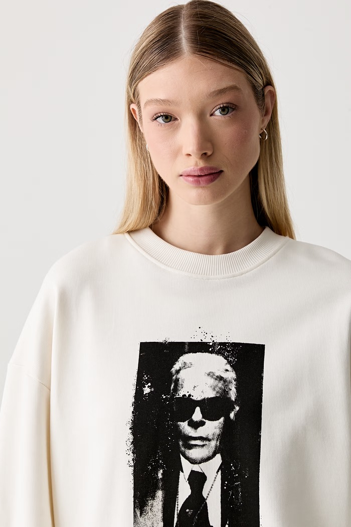 Karl Lagerfeld Jeans bluza damska bawełniana beżowy B3W20018