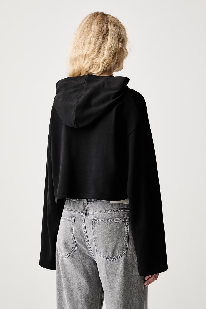 Ρούχα Karl Lagerfeld Jeans μπλούζα με κουκούλα γυναικεία βαμβακερή B3W20014 μαύρο