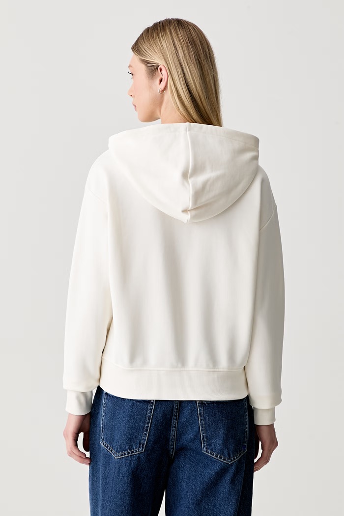 Odzież Karl Lagerfeld Jeans bluza z kapturem damska z bawełną B3W20013 beżowy