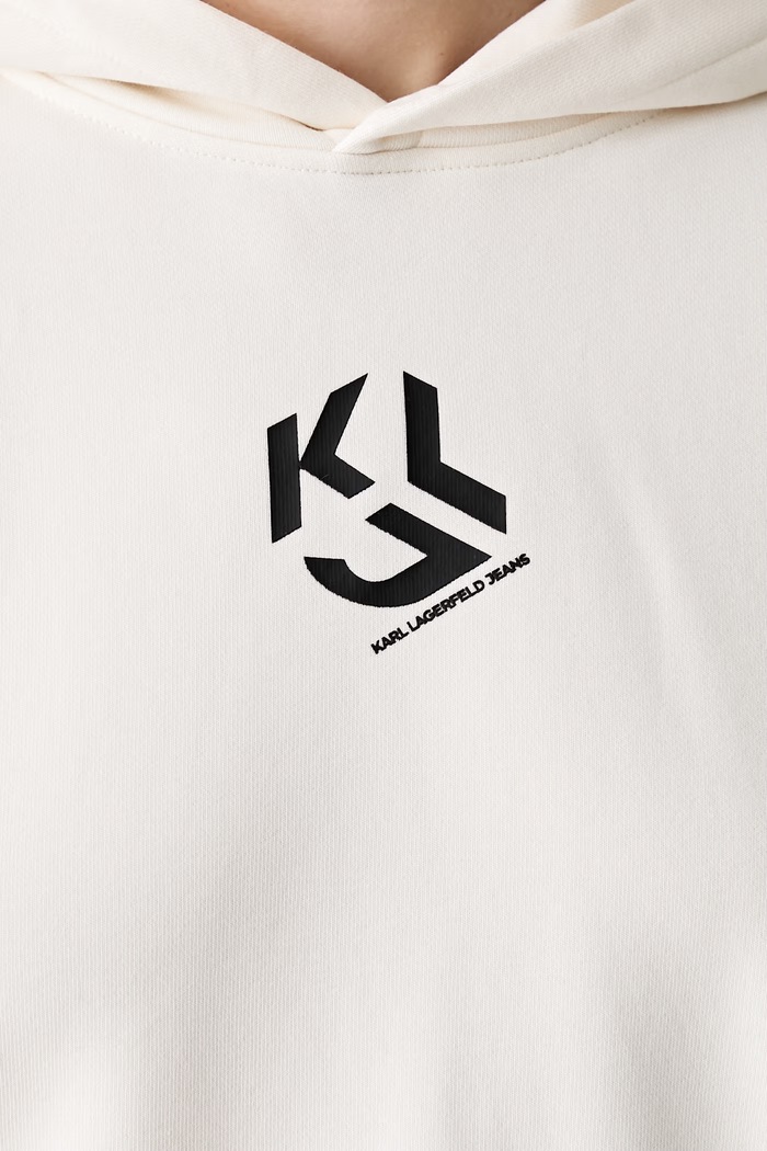 Karl Lagerfeld Jeans bluza z kapturem damska z bawełną B3W20013 beżowy