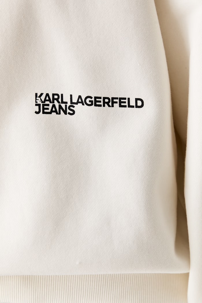 Karl Lagerfeld Jeans oversize mikina dámská bavlněná B3W20012 béžová