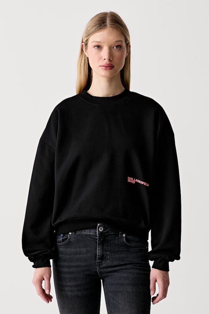 Oblečení Karl Lagerfeld Jeans oversize mikina dámská bavlněná B3W20012 černá