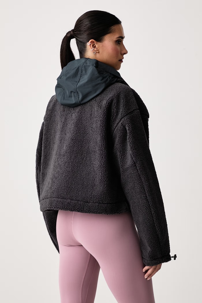 Prijelazna jakna za žene s flisom adidas by Stella McCartney KR6226 crna