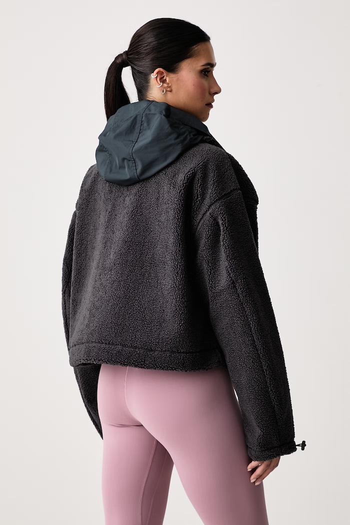 Prijelazna jakna za žene s flisom adidas by Stella McCartney KR6226 crna