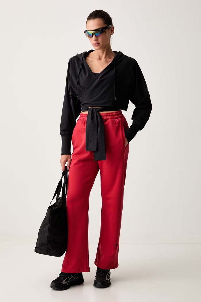adidas by Stella McCartney bluza z kapturem damska bawełniana KV6931 czarny AW26