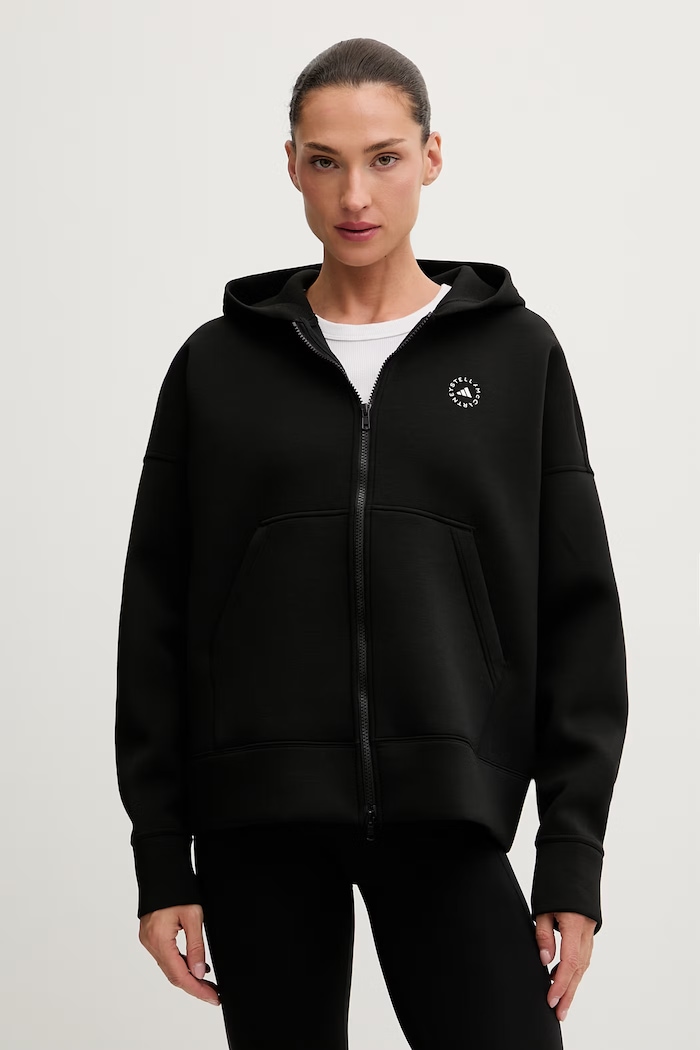 adidas by Stella McCartney суичър с качулка дамски черен JV7036