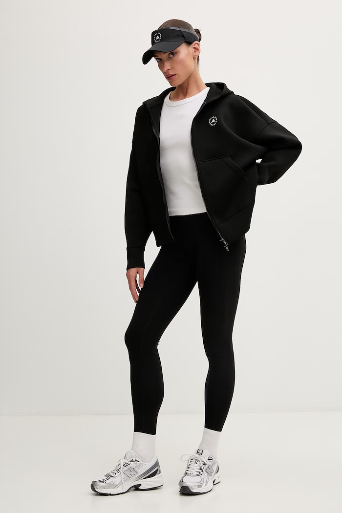 adidas by Stella McCartney суичър с качулка дамски JV7036 черен AW26